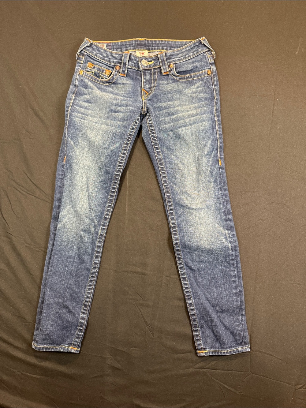 True Religion Mid Wash Skinny Ankle Jeans Size 27 Women’s
